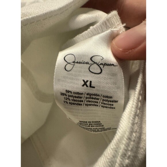 Jessica Simpson Jacket Womens Size XL White Button Front Pocket Long Sleeve - Picture 5 of 7